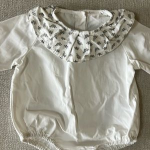 White poplin onesie